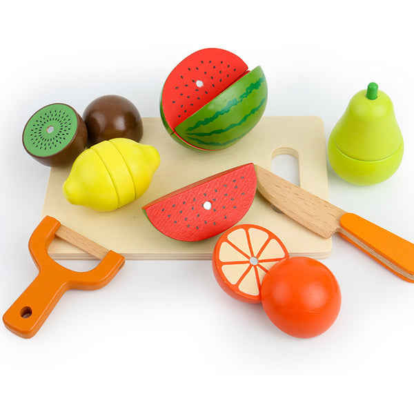 Wooden Play Set - Vegetable and Fruit Cutting Toy Set