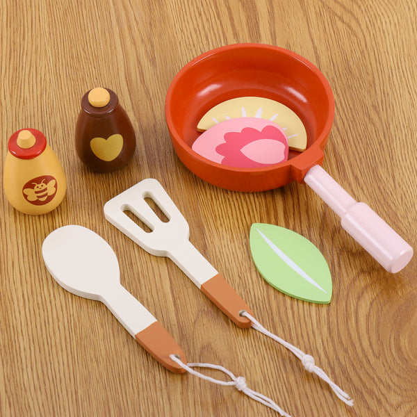 Wooden Toy Kitchen and Cooking Play Set