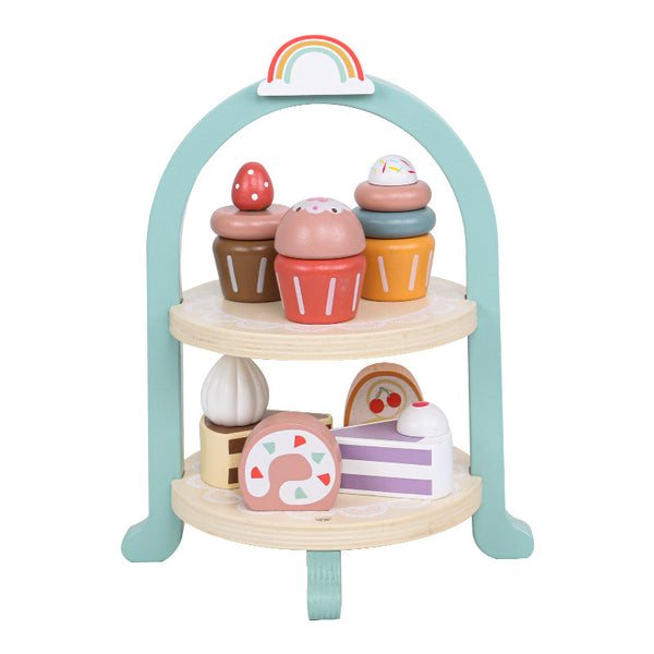 Wooden Dessert and Cake Stand Play Set