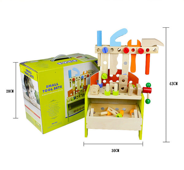 3 in 1 Wooden Kids Tool Box Workbench Construction Set (Workbench+Tool Box)
