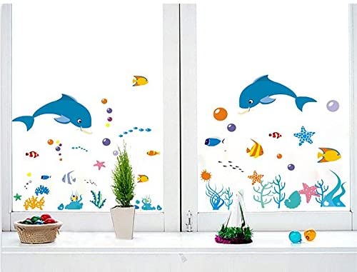 DecoBay Dolphins/Sea/Fish/Starfish/Coral Premium Wall Stickers