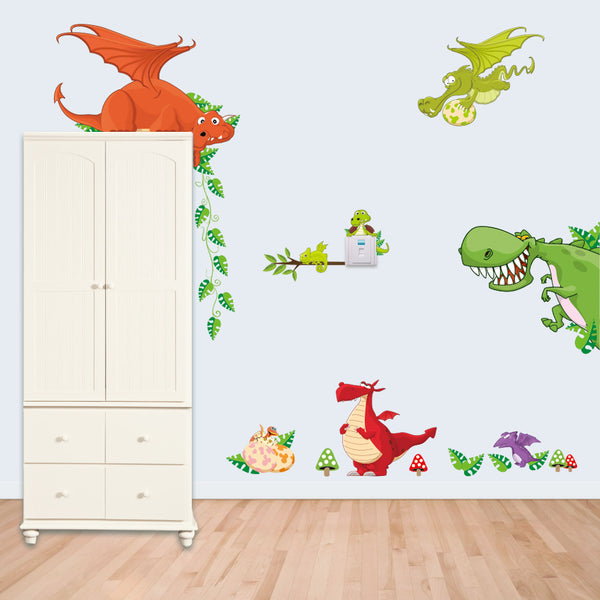 Naughty Dragons Wall Stickers