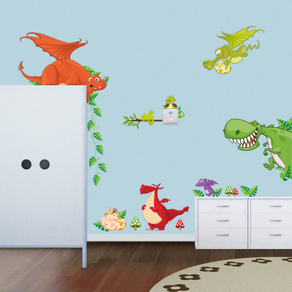 Naughty Dragons Wall Stickers