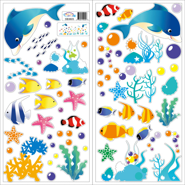 DecoBay Dolphins/Sea/Fish/Starfish/Coral Premium Wall Stickers