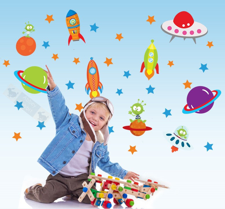Space, Aliens and Rockets Stickers/Children's Room Wall Stickers