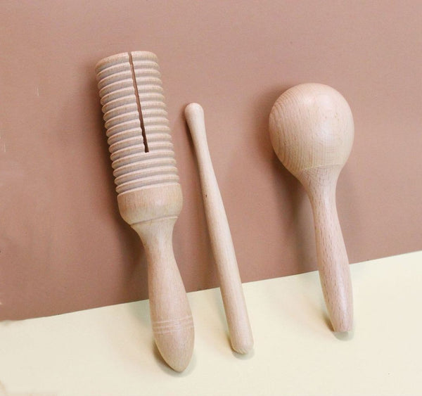 DecoBay Wooden Musical Instruments Set - Natural 16pcs