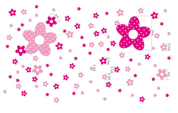 DecoBay Wall Stickers - Pink Flowers