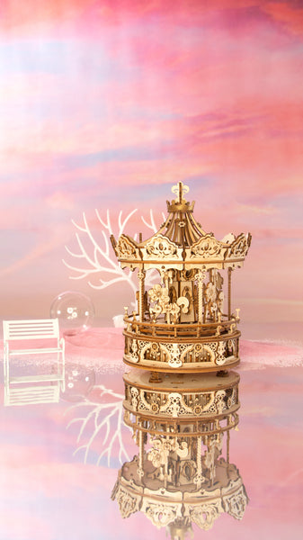 ROKR 3D Model Mechanical Music Box - Romantic Carousal